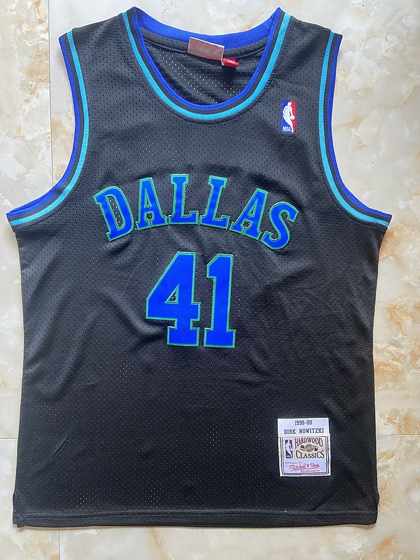 Men Dallas Mavericks #41 Nowitzki Black Throwback 2025 NBA Jersey->dallas mavericks->NBA Jersey